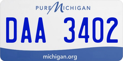 MI license plate DAA3402