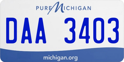 MI license plate DAA3403