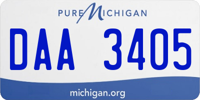 MI license plate DAA3405