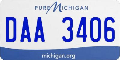 MI license plate DAA3406