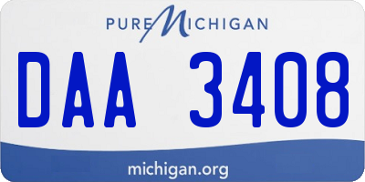 MI license plate DAA3408