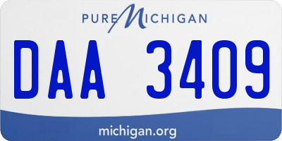 MI license plate DAA3409