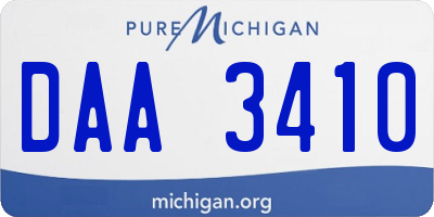 MI license plate DAA3410
