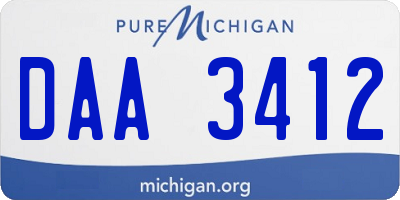 MI license plate DAA3412