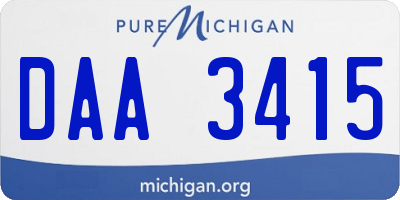 MI license plate DAA3415