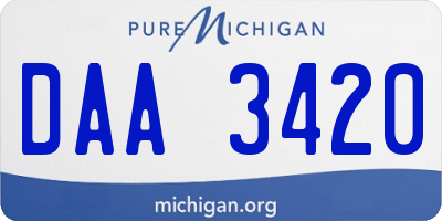 MI license plate DAA3420