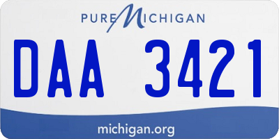 MI license plate DAA3421