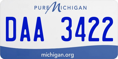 MI license plate DAA3422