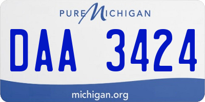 MI license plate DAA3424