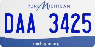 MI license plate DAA3425