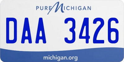 MI license plate DAA3426