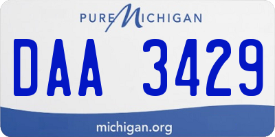 MI license plate DAA3429