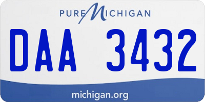 MI license plate DAA3432