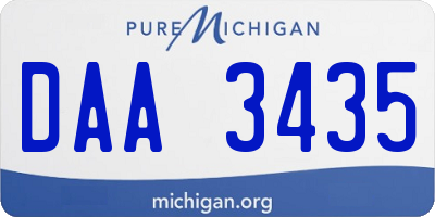 MI license plate DAA3435