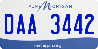 MI license plate DAA3442
