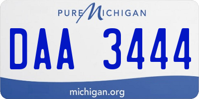 MI license plate DAA3444