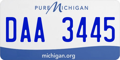 MI license plate DAA3445