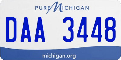 MI license plate DAA3448