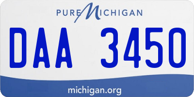 MI license plate DAA3450