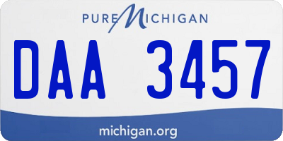 MI license plate DAA3457