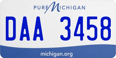 MI license plate DAA3458