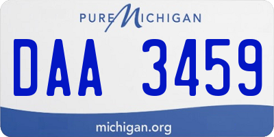 MI license plate DAA3459