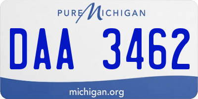 MI license plate DAA3462