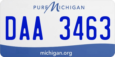 MI license plate DAA3463