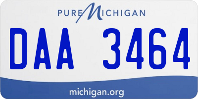MI license plate DAA3464