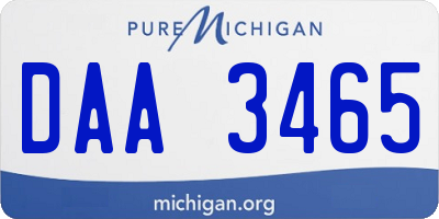 MI license plate DAA3465