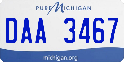 MI license plate DAA3467