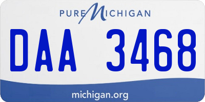 MI license plate DAA3468