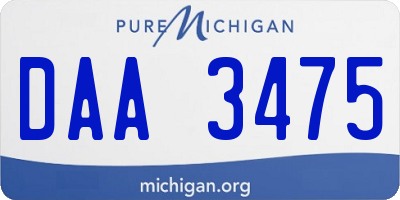 MI license plate DAA3475