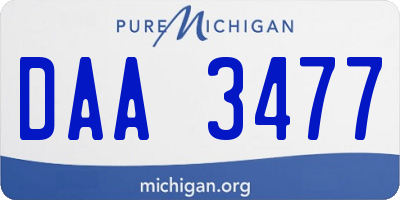 MI license plate DAA3477