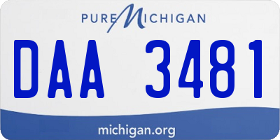 MI license plate DAA3481