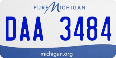 MI license plate DAA3484