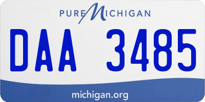 MI license plate DAA3485