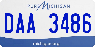 MI license plate DAA3486