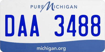 MI license plate DAA3488