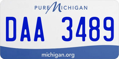 MI license plate DAA3489