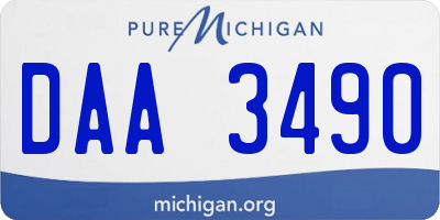 MI license plate DAA3490