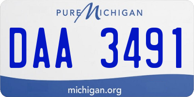 MI license plate DAA3491