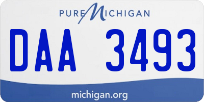 MI license plate DAA3493