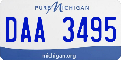 MI license plate DAA3495