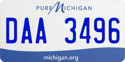 MI license plate DAA3496