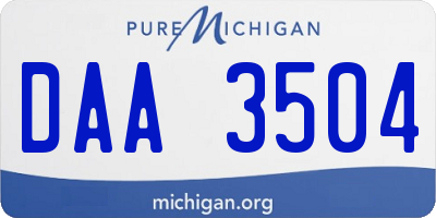 MI license plate DAA3504