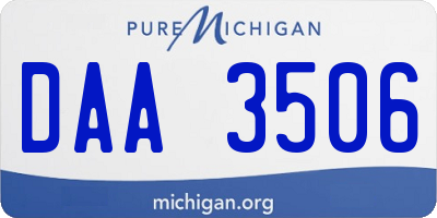 MI license plate DAA3506