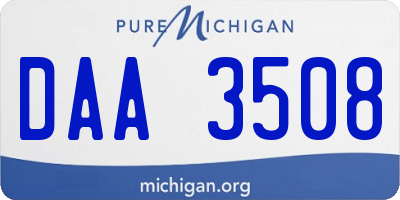 MI license plate DAA3508