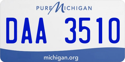 MI license plate DAA3510