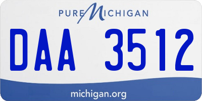 MI license plate DAA3512